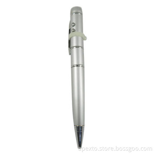 Pen USB Flash Drives with 2GB to 16GB Memory, Supports LED Light and Laser Pointer Function